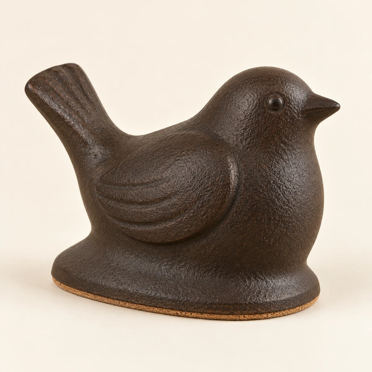 Barkwood Wren, Dark Brown cast iron bird doorstop
